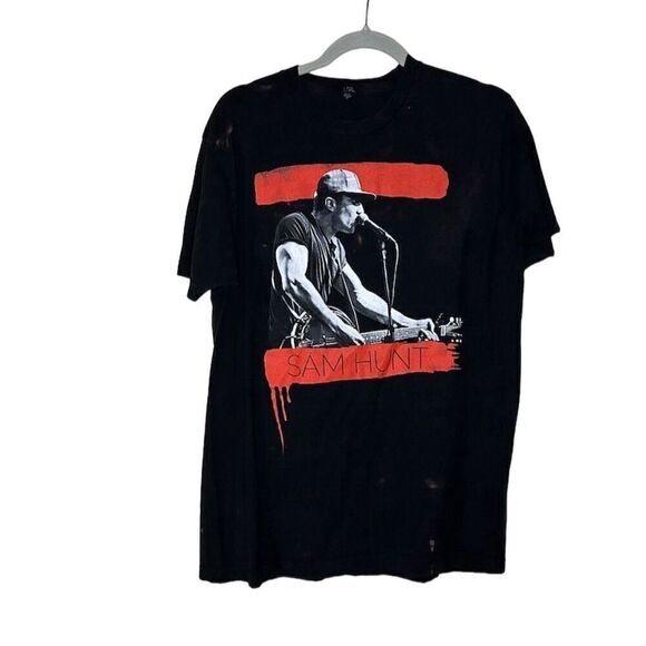 Unbranded Tops - Unisex Sam Hunt 2015 Summer Tour Concert T-Shirt Black Cotton Graphic S